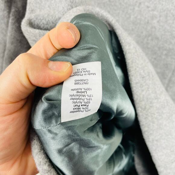 J. Crew Vail Faux Fur Trim Hooded Parka Coat Wool Blend Style Jacket - Picture 7 of 7